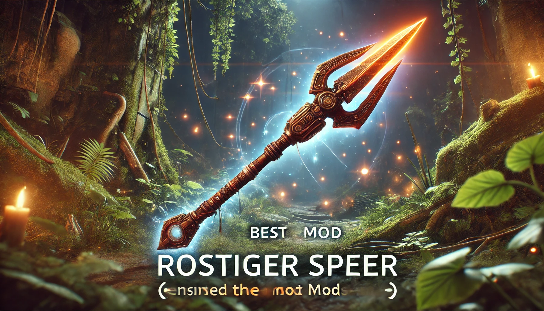 A grounded rusty spear (rostiger speer) depicted with mod enhancements in an immersive adventure setting. grounded rostiger speer best mod