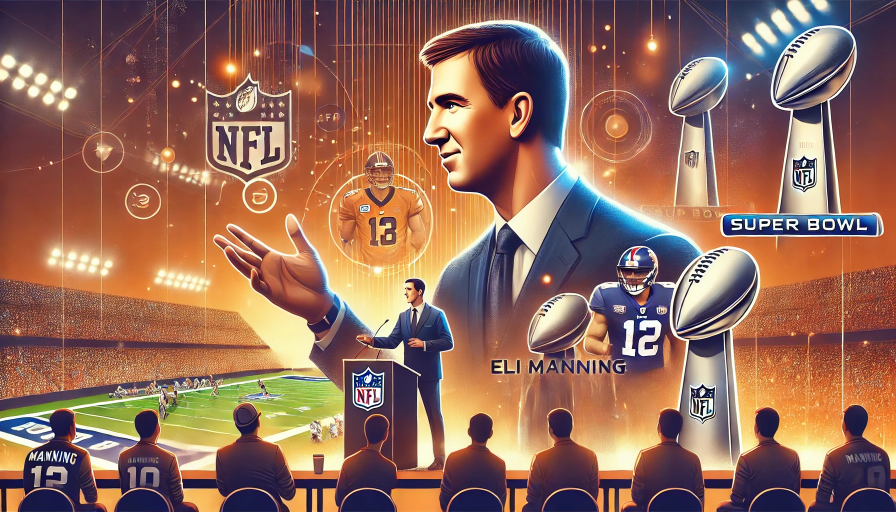 Eli Manning in a modern setting showcasing his public engagements and recent activities.