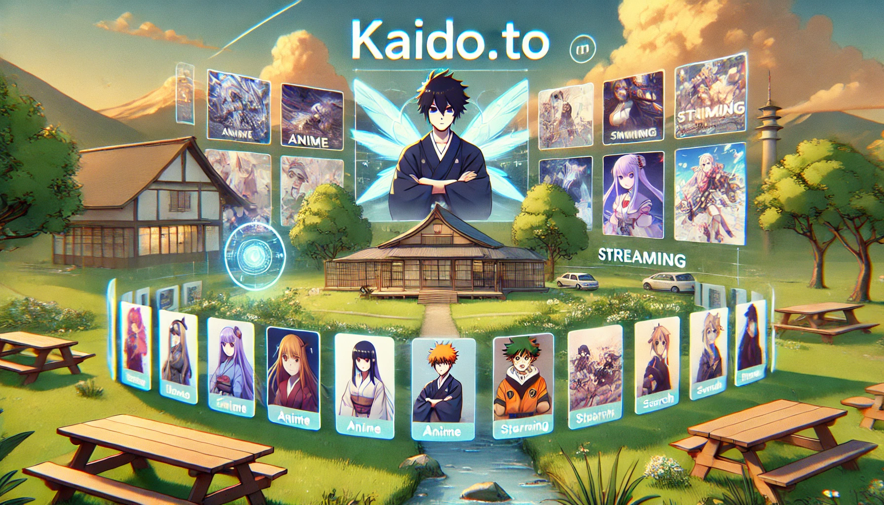 A visual representation of kaido.to user interface showcasing anime categories and streaming options.