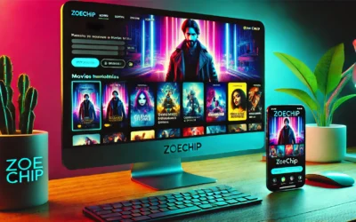 A vibrant screenshot of Zoechip showing popular movies and TV shows.