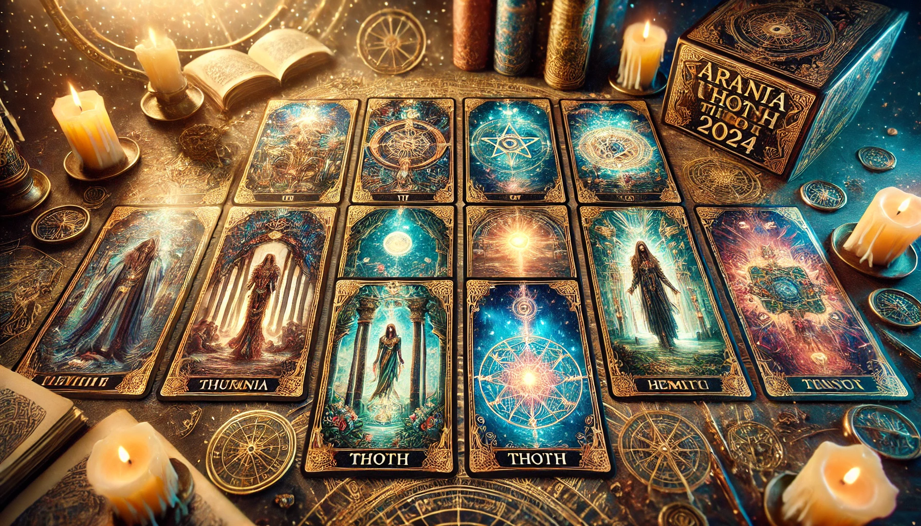 AGM Urania Thoth Tarot 2024 deck with intricate designs and esoteric symbols