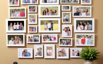 A collection of tribute printed pics displayed in an artistic and heartfelt arrangement. make pic