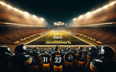 Steelers players during a game reflecting on their playoff loss