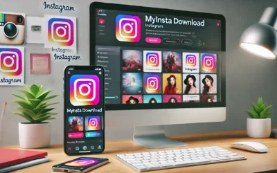 A visual guide showing MyInsta Download in action for Instagram media.